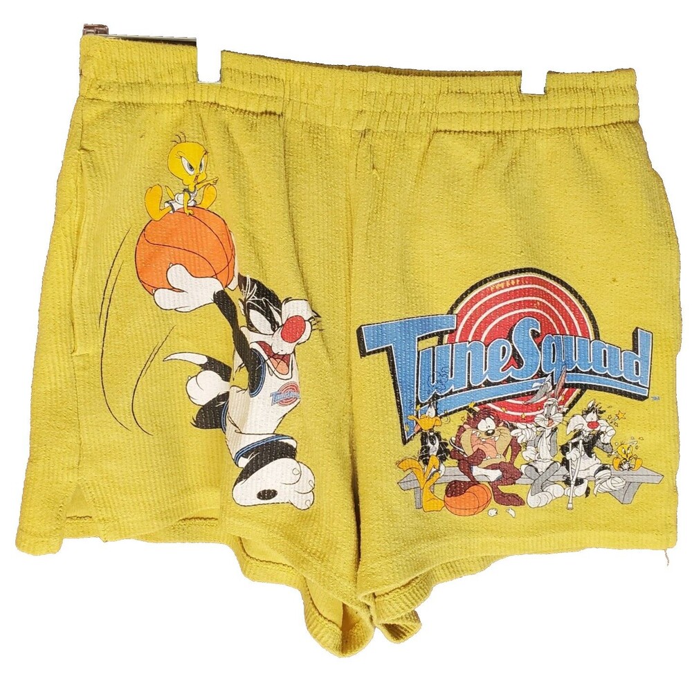 Space Jam: A New Legacy Tune Squad Womens Yellow Lounge Shorts Size Large